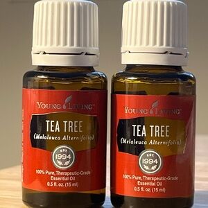 Lot of 2-Young Living “Tea Tree” Essential Oils-15ml-Sealed w/ Cracked Lid